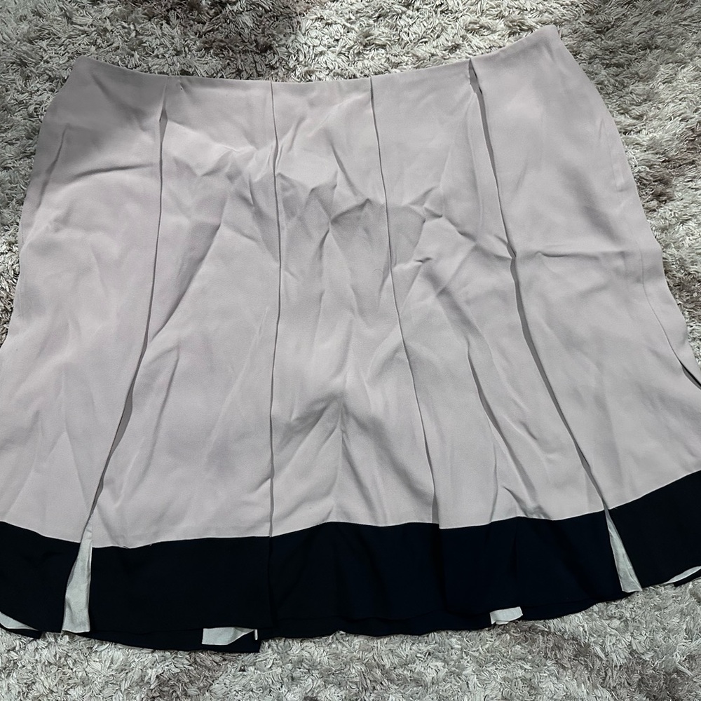 Diane Von Furstenberg Black Tan Mini Skater Skirt